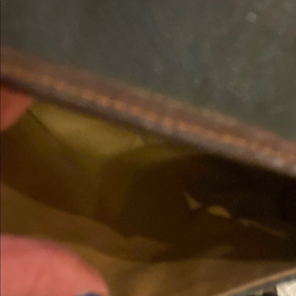 Ralph Lauren Green and Brown Messenger Bag with Leather Straps
